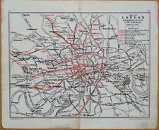 Antique London Underground Map, OldTube Stations Railway Companies Vintage c1925
