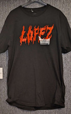 Men's Large Lopez Brothers Tony Lopez Red White Black Graphic Print Logo T Shirt