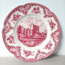 Vintage Johnson Bros Old Britain Castles Red Plate Blarney Castle 1792 Ireland
