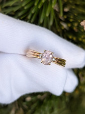 9ct Yellow Gold Kunzite And Diamond Ring Size P