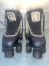 Rio Roller Varsity SizeUK3  Quad Skates Limited Edition Black & Gold Retro Style