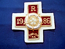 Rifle Shooting. English Twenty Club. Bullion Wire Woven Cloth Badge. 1986 V.G.