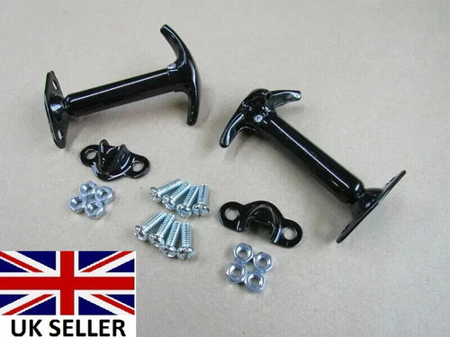 Black hood catch latch kit - black,