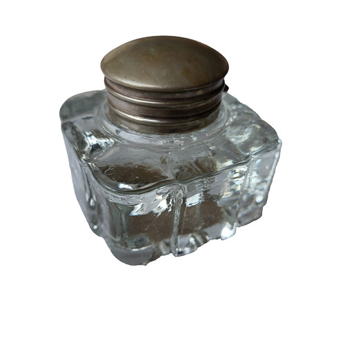 Antique glass inkwell - antique,