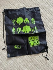 Ben 10 Cartoon Network Black Backpack Rucksack Travel Bag, Gym School Rare Draws