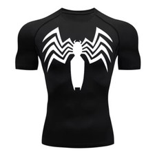 Venom Symbiote Spiderman Gym Compression T-Shirt Workout Superhero Halloween 
