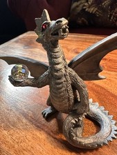 Vintage Michael Ricker pewter dragon figurine, 1989