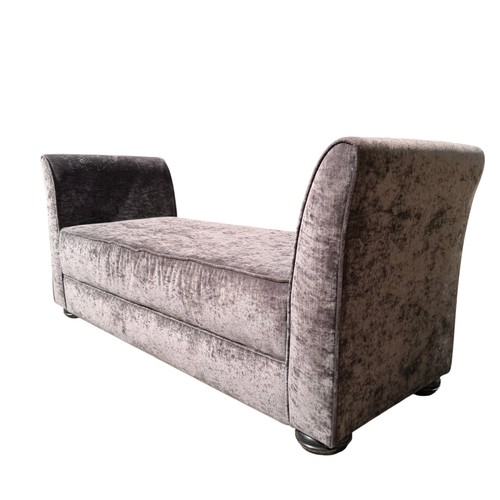 Grey velvet chaise longue