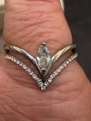 Ladies wishbone ring marquise - ring,