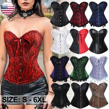 Women Overbust Lace-Up Boned