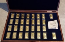 $170 Million US Coinage Ingot Set Layered with Pure 24-Carat Gold