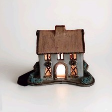 Hand Made Studio Pottery Tealight Candle Holder Oil Pastille Wax Burner Cottage