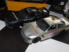 SCALEXTRIC  2 x FORD TAURUS NASCAR TYPE RACING CARS ROBO & TEST TRACK - COMPLETE
