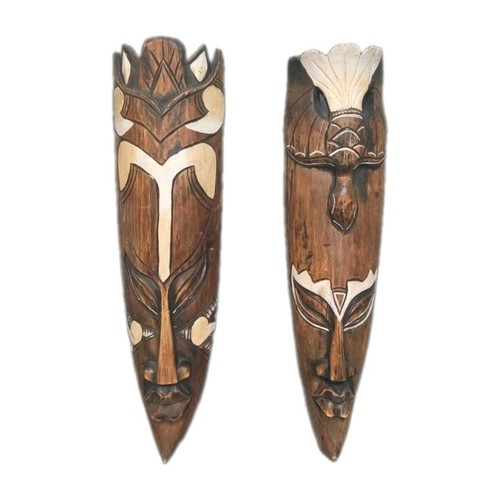 Pair large hand carved - pair,