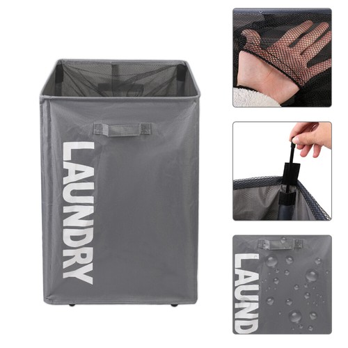 Rolling laundry bag basket - basket, on