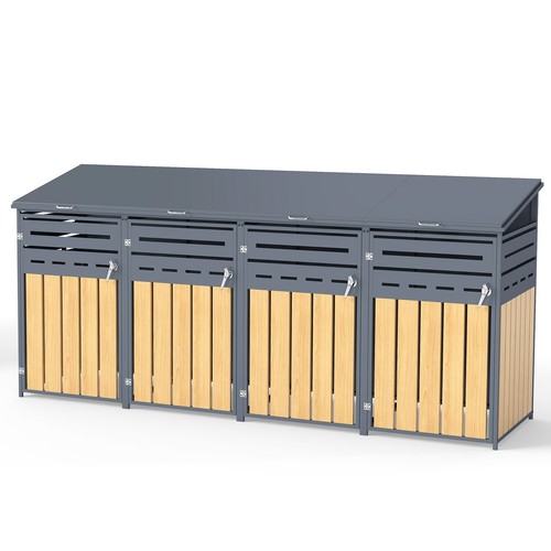 Grey wheelie bin - 3/4, storage
