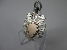 STERLING SILVER  & 9ct GOLD FOB MEDAL, BIRMINGHAM 1917