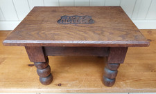 Antique WW1 carved oak table, bench, Netley Military Hospital, 1917