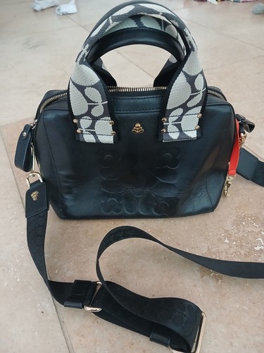 Orla kiely black leather bag - leather,