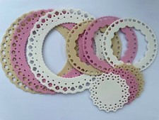 Die Cut Frames Circles Pink Cardmaking Scrapbooking Card Toppers Shapes