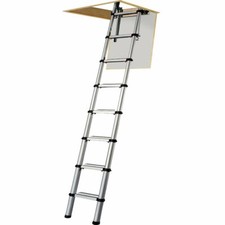 Loft Hatch, Youngman / Werner Aluminium Telescopic Loft Ladder - 2.6m-2.9m