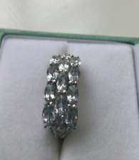 Ladies Silver Ring Clear Gemstones Petalite Cluster Ring TGGC Maker 925size L