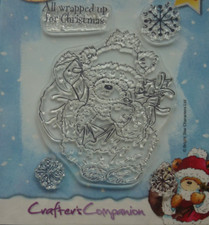 5 Clear Acrylic Stamps BEAR and 3 SNOWFLAKES & Christmas Phrase for Cardmaking