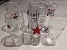 6 x Pint Glasses Moretti Estrella 1664 Fosters Grolsch Man Cave Home Bar Bundle