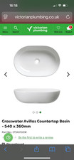 New white counter top basin oval (bauhaus avilas 2) 540mm x 360mm 
