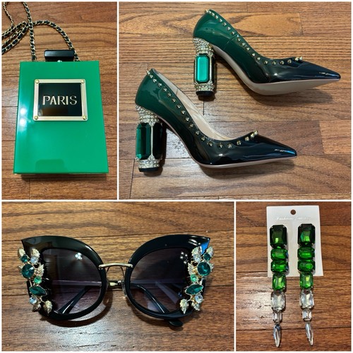 Green ombré spiked high - green,