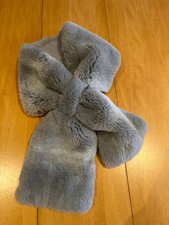 vintage gray fur loop through stole