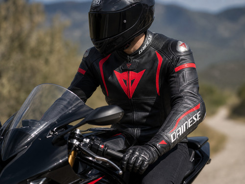Dainese black red cowhide - black, &