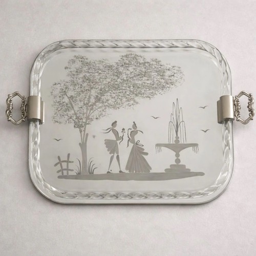 Vintage italian etched glass - vintage,
