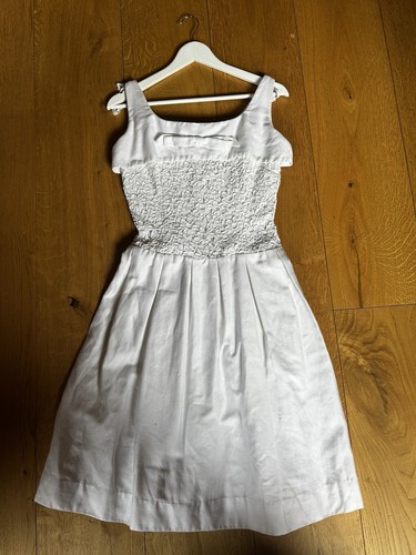 1950s white dress handmade - 1950s,