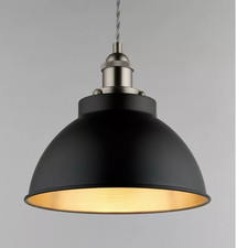 John Lewis Pendant Ceiling Light Baldwin Black Metal Pewter Small 25cm SCRATCED