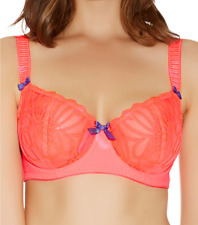 Freya Starlet Bra Neon Pink Sheer Lace Size 30F Vertical Seam Balcony 1061 New