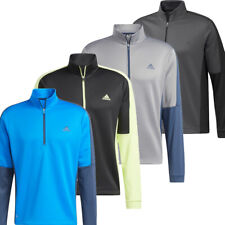 adidas Mens Colour Block Quarter Zip Golf Pullover Sweater (All Colours)