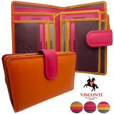 Ladies Leather Purse Soft Multicolour RFID Designer VISCONTI New in Box RB51