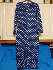 "LOUNGE/SLEEPSUIT"SZ.8-10.BLUE with PINK HEARTS.POPPERED FRONT.NEW/TAGS