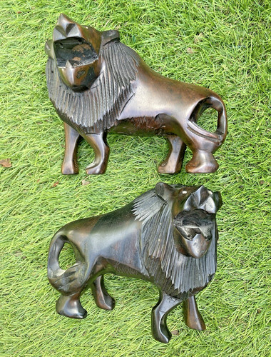 Pair hand carved - of, wooden