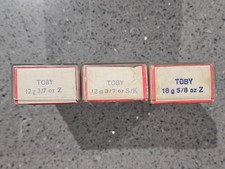 Three Vintage ABU Toby Spinning Lures in Fair to Good Used Condition with Boxes