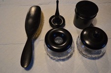 Antique ebony and cut glass