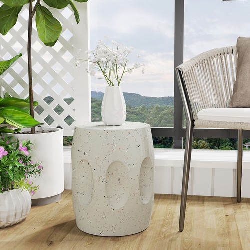 Drum concrete garden stool - drum,