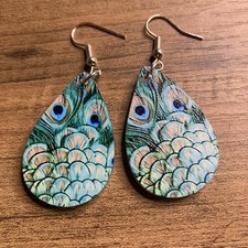 Peacock teardrop acrylic - peacock,