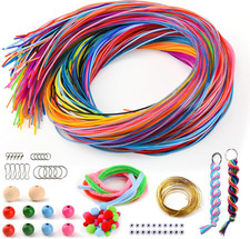 295 PCS Scoobies Strings Kit, Scoubidou Strings, Plastic Lacing Cord Gimp String
