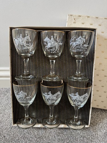 Vintage etched equestrian wine - vintage,