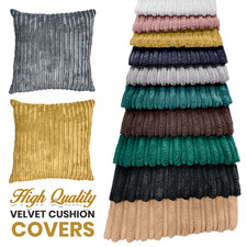 Cushion Covers With Filled Cushions Pack 1,2,4 Bed Sofa Decor Velvet Pillowcases