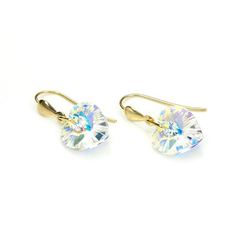 9ct gold crystal heart - 9ct,