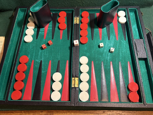 Vintage large backgammon set - backgammon,