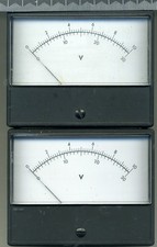Panel Meters DC MC 100 ua  Matched PAIR, 0-10 & 0-30 Scale  PSU, PA ,ETC solar
